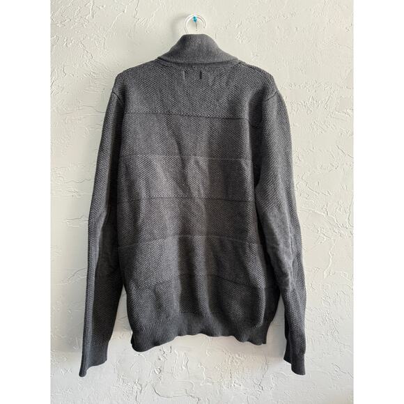 Express gray shawl neck button down cotton sweater mens XL preppy grandpa‎ cozy - Picture 5 of 8